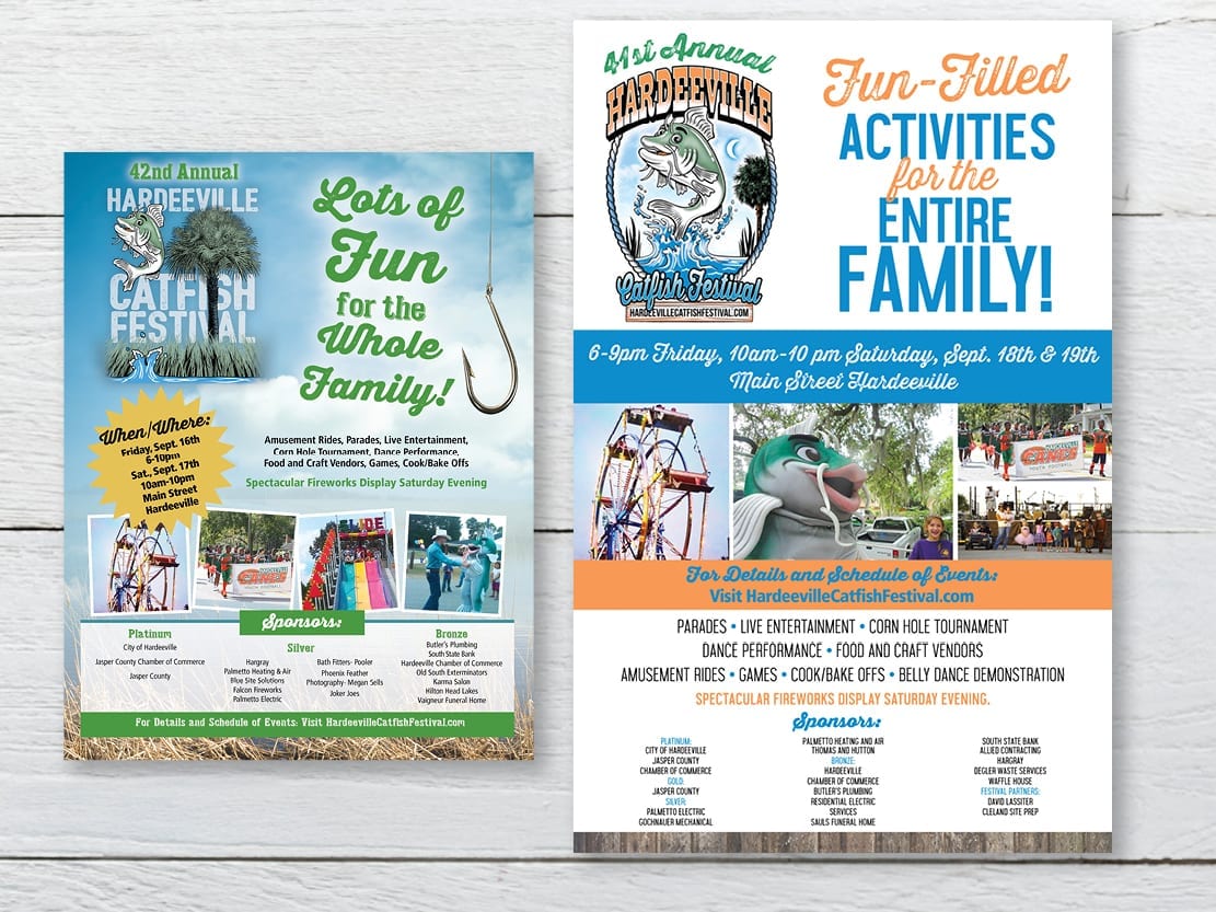Promotional Materials for Hardeeville SC Catfish Festival