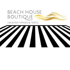 Black and white logo for Beach House Boutique Vacation Rentals and Realty in Bluffton SC