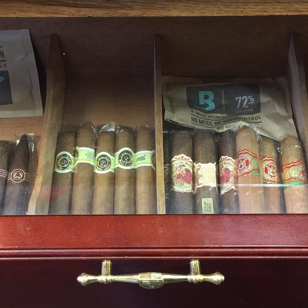 A drawer full of cigars — what else can you expect at Barbers of the Lowcountry