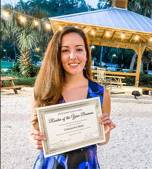 Katie Silva wins Rookie of the Year Golden Oyster Award Greater Bluffton Chamber